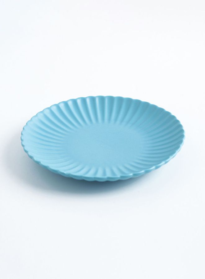 Sharpdo Chrysanthemum Ceramic Round Plate Blue 10inch  - Image 2