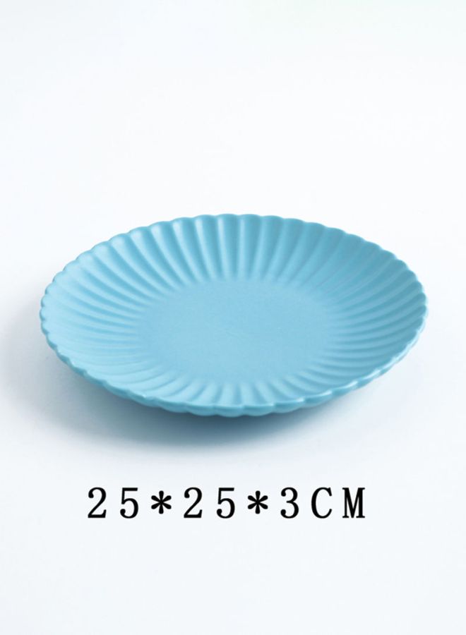 Sharpdo Chrysanthemum Ceramic Round Plate Blue 10inch  - Image 3
