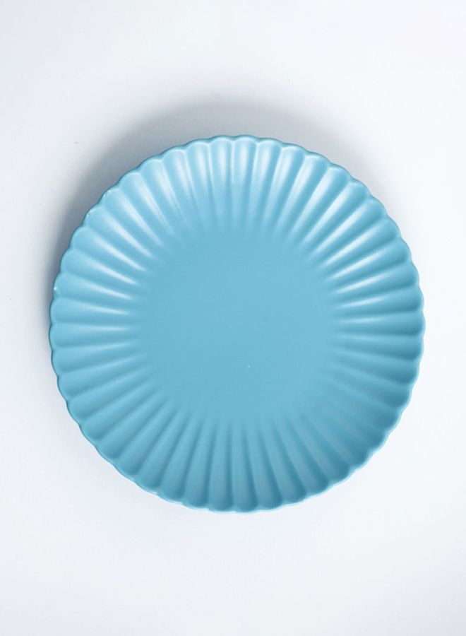 Sharpdo Chrysanthemum Ceramic Round Plate Blue 10inch  - Image 4