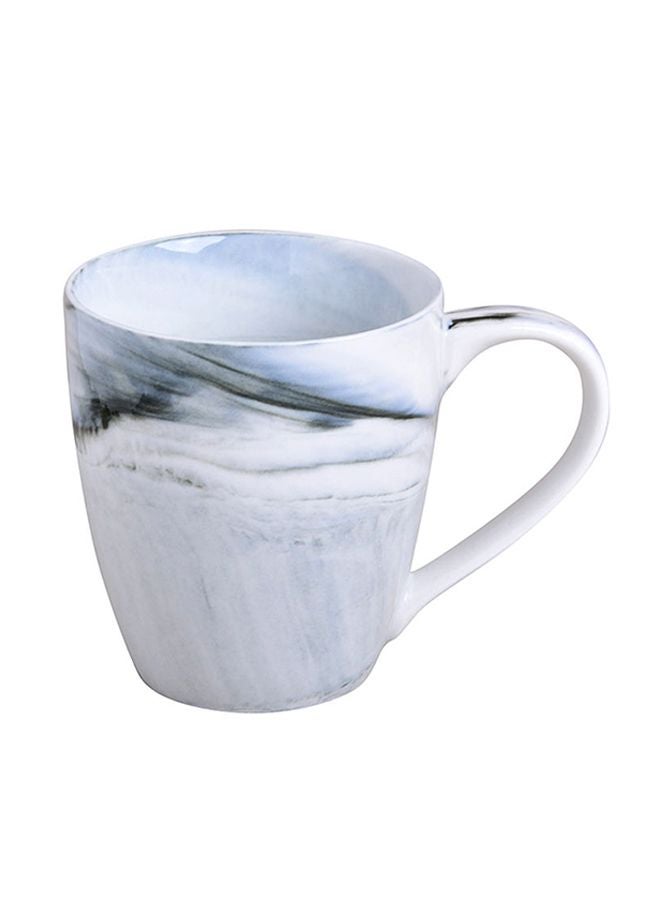 شاربدو فنجان من السيراميك بمظهر رخامي رمادي / أبيض - Image 1