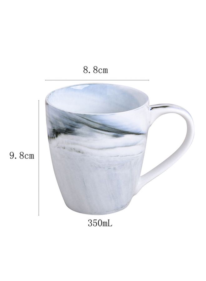 شاربدو فنجان من السيراميك بمظهر رخامي رمادي / أبيض - Image 2