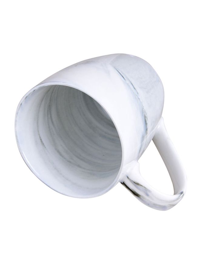 شاربدو فنجان من السيراميك بمظهر رخامي رمادي / أبيض - Image 3