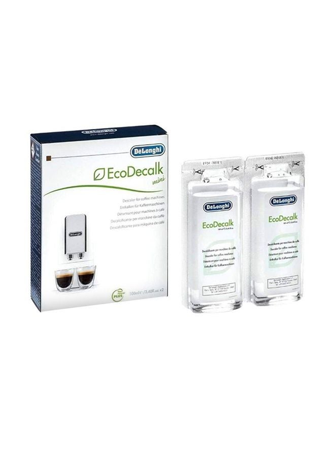 2-Piece Mini Descaler For Coffee Machine White 3.6x12.7x10.5cm
