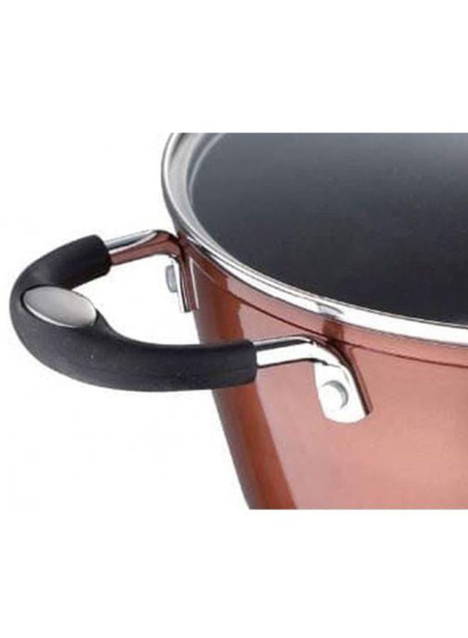بيرجنر كسرولة باندورا من الألومنيوم المانع للالتصاق والمشكل بالطرق مع قاعدة مناسبة لمواقد الحث ومزودة بغطاء لون نحاسي 28سم - Image 3