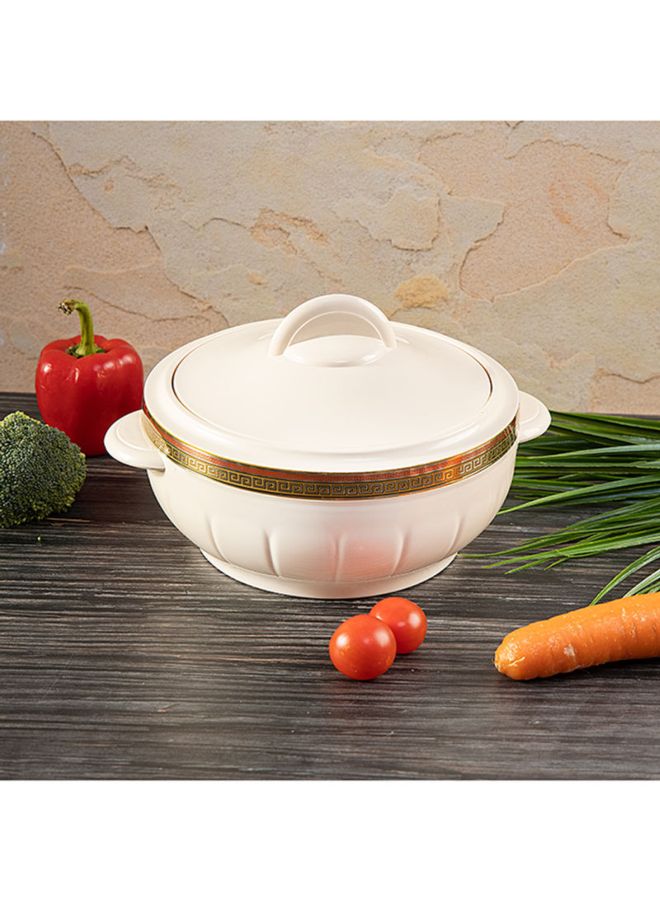 Royalford - Classic Casserole White with Gold 1200ml - Image 1