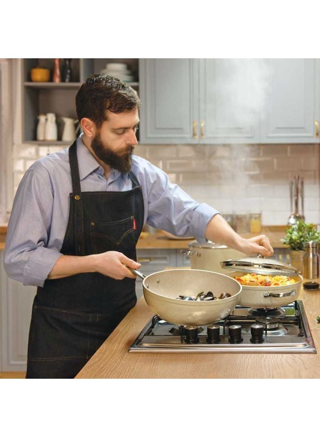 Korkmaz Granita Frying Pan Beige/Silver 28x8.5cm - Image 4