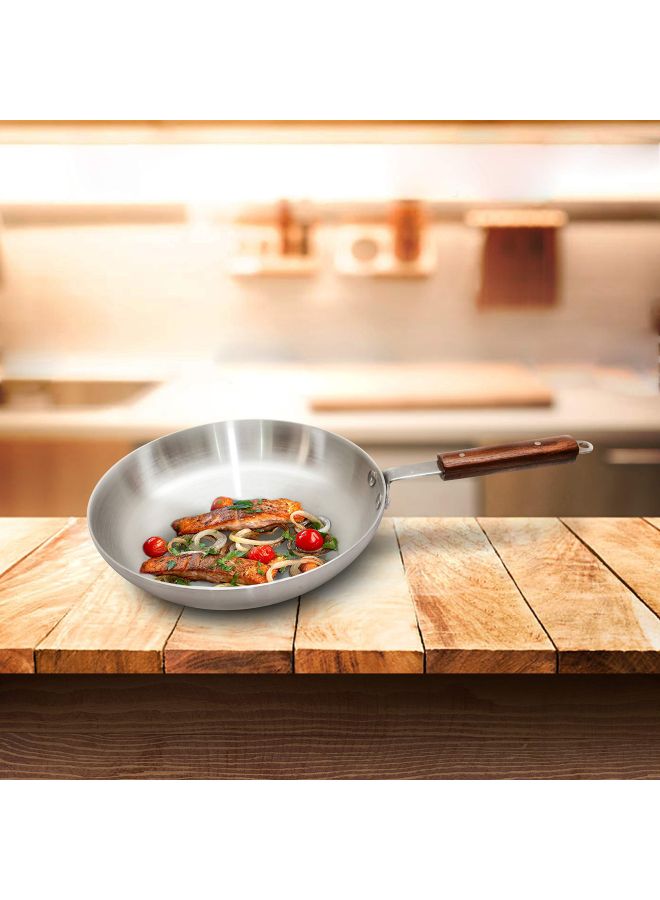 RAJ - Frying Pan With Handle Silver/Brown - Image 1