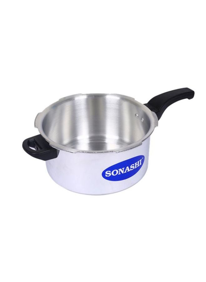 SONASHI Anti Spill 75L Pressure Cooker with HeavyBase and Strong Aluminum Body  Extra Strong Lugs with Anti Spill Lid  Heavy Base  Can be used on Gas Stove And Induction Stove Silver/Black 7.5Liters SPC-275 Silver/Black 7.5Liters  - Image 4