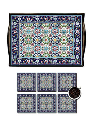 MDF Wood With Lamination Printed Andalusian Tray Multicolour 25x35cm - v1615403198/N45104256A_1