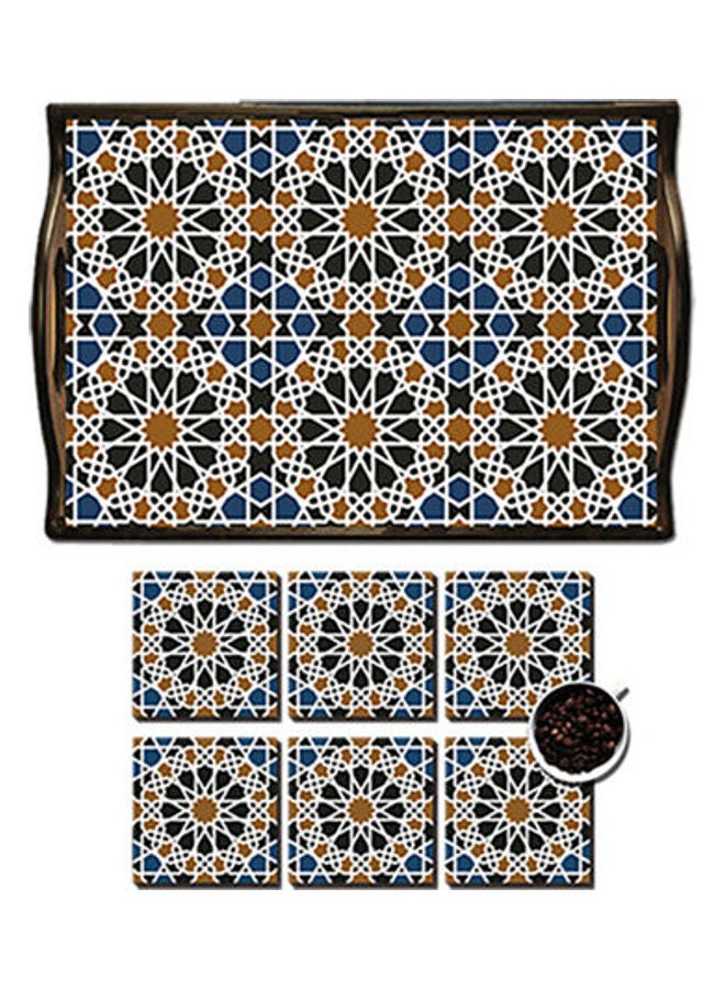 Photo Block MDF Wood With Lamination Printed Andalusian Tray Multicolour 25x35cm 