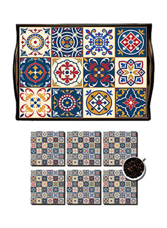 Photo Block MDF Wood With Lamination Printed Andalusian Tray Multicolour 25x35cm 