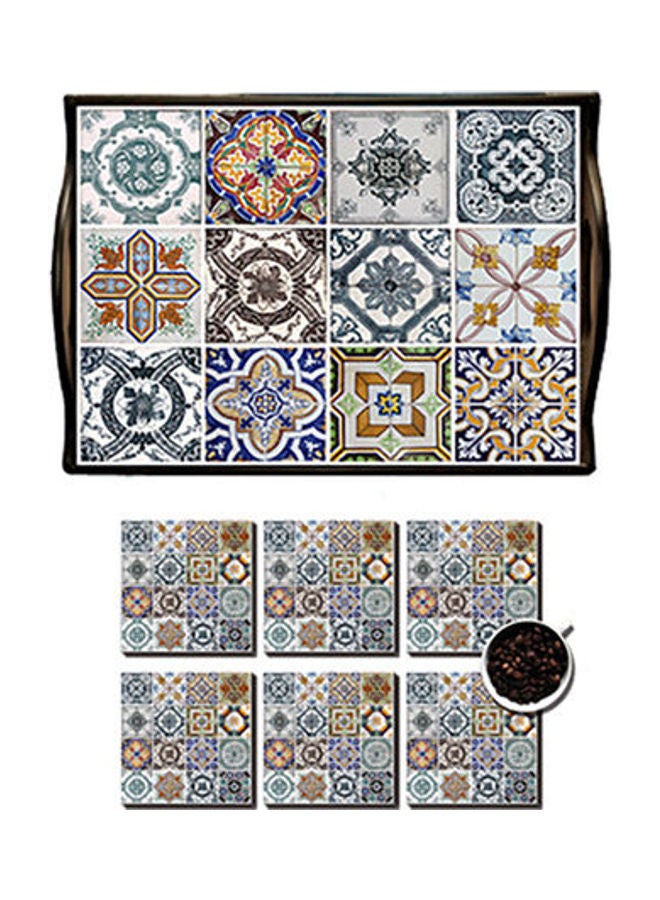 Photo Block MDF Wood With Lamination Printed Andalusian Tray Multicolour 25x35cm 
