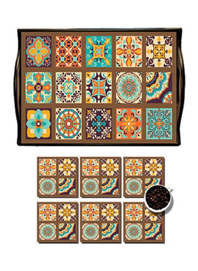 Photo Block MDF Wood With Lamination Printed Andalusian Tray Multicolour 25x35cm 