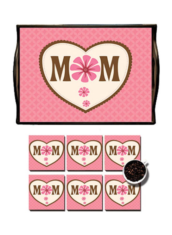 Photo Block MDF Wood With Lamination Printed Mother's Day Tray Multicolour 25x35cm 