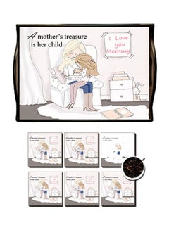 MDF Wood With Lamination Printed Mother's Day Tray Multicolour 25x35cm