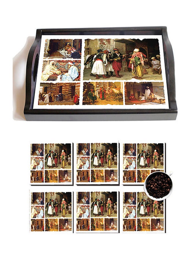 Photo Block MDF Wood With Lamination Printed Andalusian Tray Multicolour 