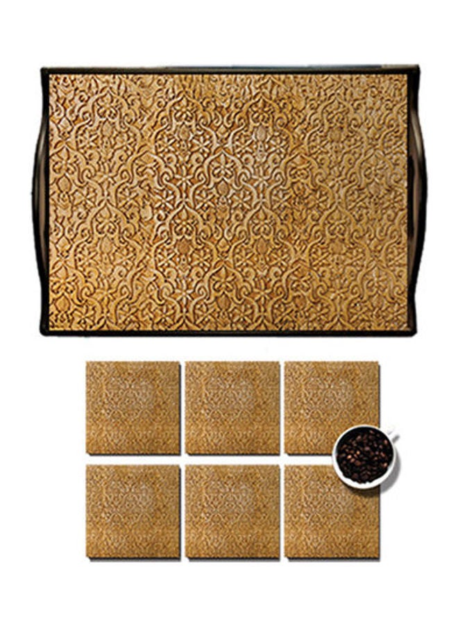 Photo Block MDF Wood With Lamination Printed Ramadan Tray Multicolour 25x35cm 