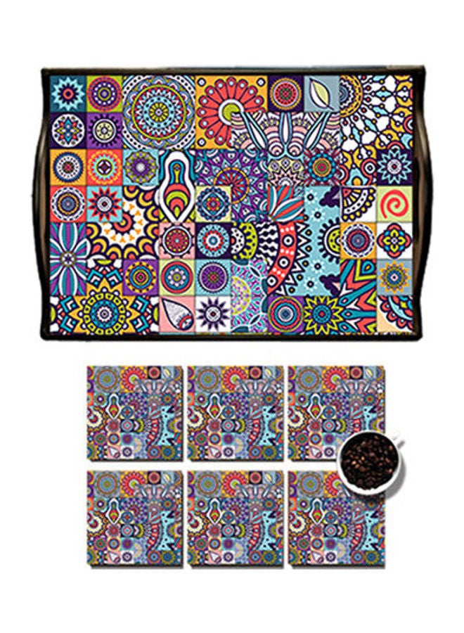 Photo Block MDF Wood With Lamination Printed Ramadan Tray Multicolour 25x35cm 