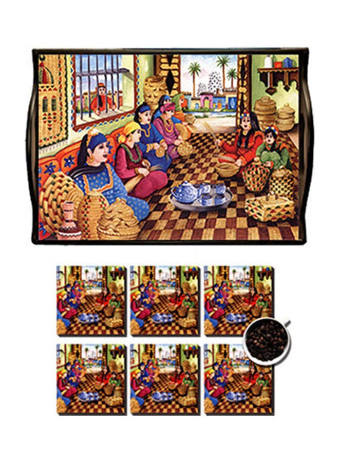 Photo Block MDF Wood With Lamination Printed Shabeyat Tray Multicolour 25x35cm 