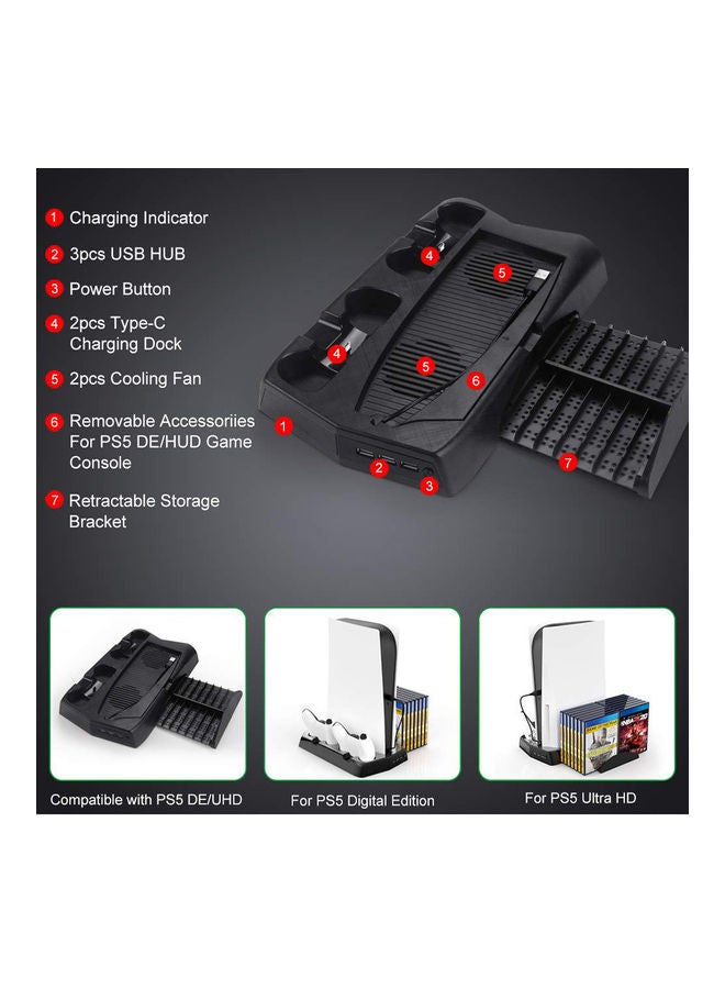 Charging Cooling Fan Base With Storage Disc Rack - wireless  - Image 4