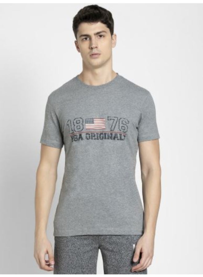 JOCKEY - Crew Neck Melange Graphic Print T-Shirt Assorted Color/Print - Image 1