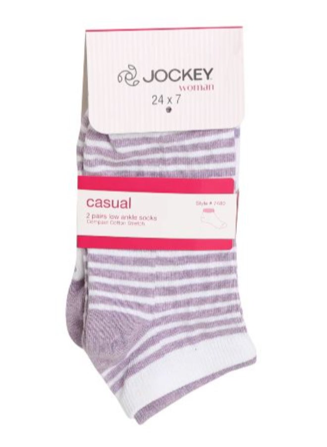 JOCKEY Set Of 2 Pair Of Low Show Socks Assorted Color/Print  - Image 2