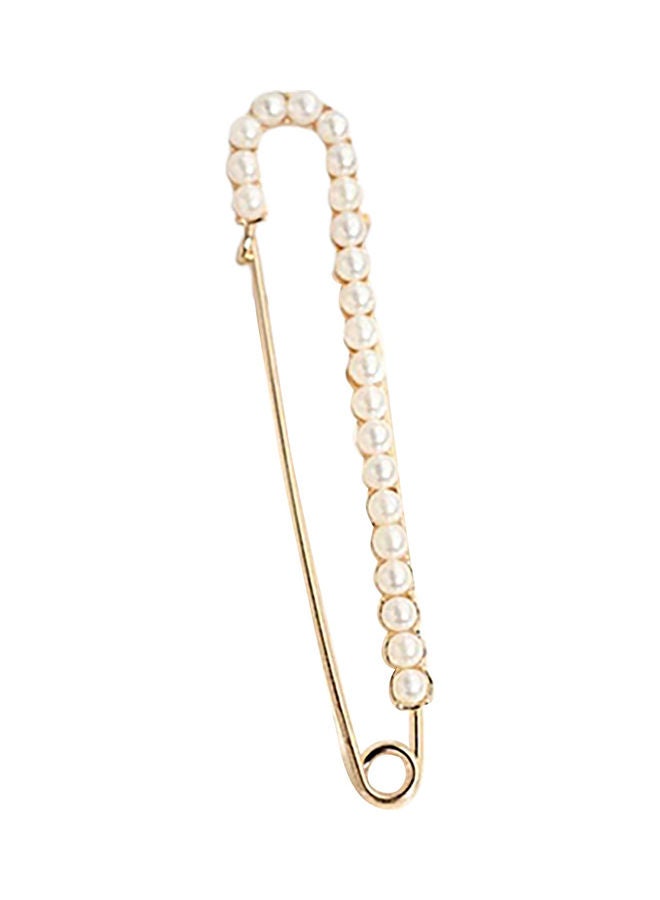 Generic - 1-Piece Fashion Faux Pearl Rhinestone Brooch Safety Pin - Image 1