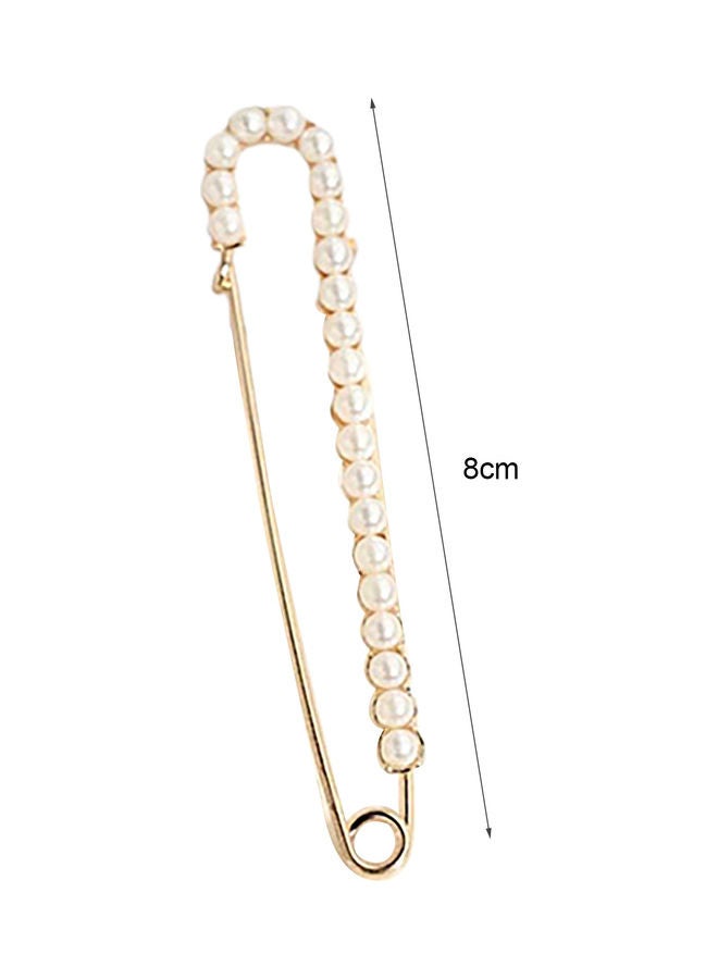 Generic - 1-Piece Fashion Faux Pearl Rhinestone Brooch Safety Pin - Image 1