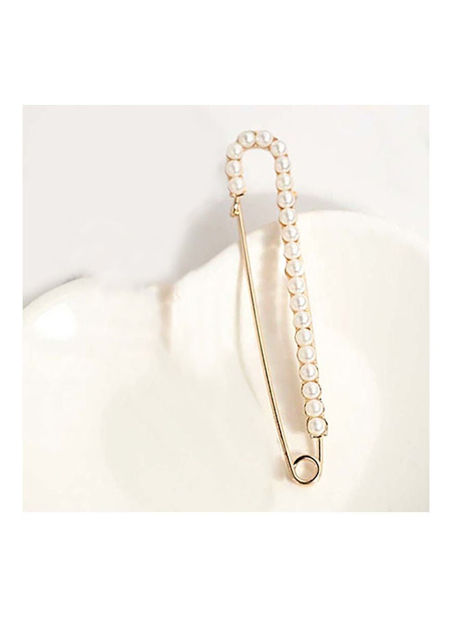 Generic - 1-Piece Fashion Faux Pearl Rhinestone Brooch Safety Pin - Image 1