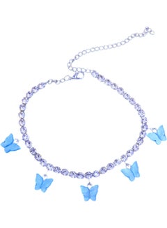 Rhinestone Studded Butterfly Anklet