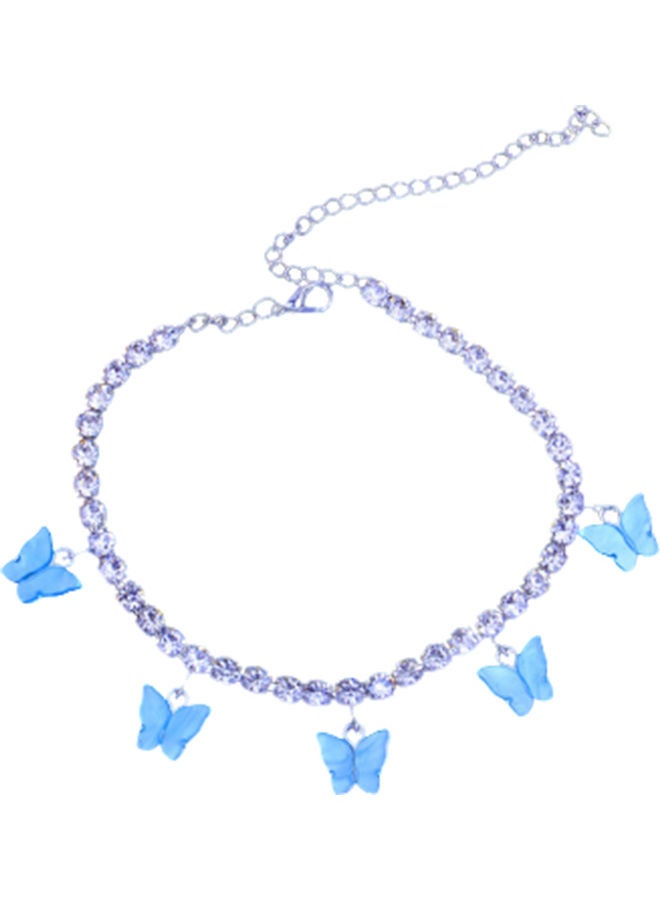 Generic - Rhinestone Studded Butterfly Anklet - Image 1