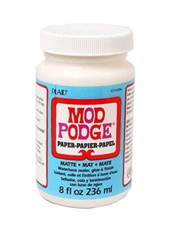 Mod Podge Waterbase Sealer, Glue And Matte Finish For Paper White 