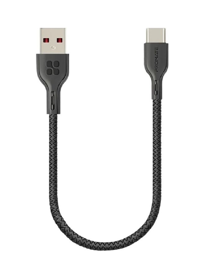 بروميت كابل USB-C ذو قوة شد عالية ومضاد للتشابك أسود - Image 1