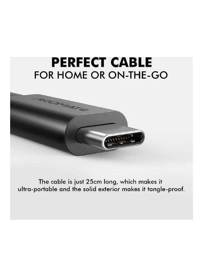 بروميت كابل USB-C ذو قوة شد عالية ومضاد للتشابك أسود - Image 3