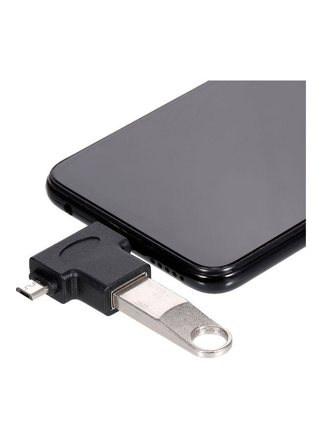 محول OTG من منفذ مايكرو USB إلى Type-C أسود - Image 4