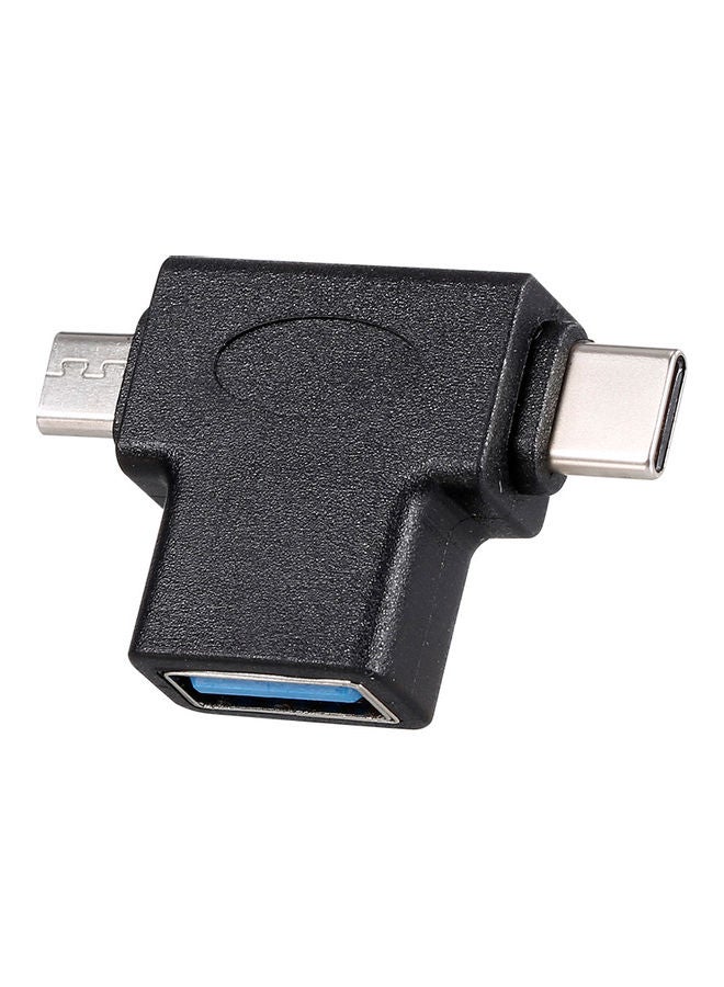 محول OTG من منفذ مايكرو USB إلى Type-C أسود - Image 1