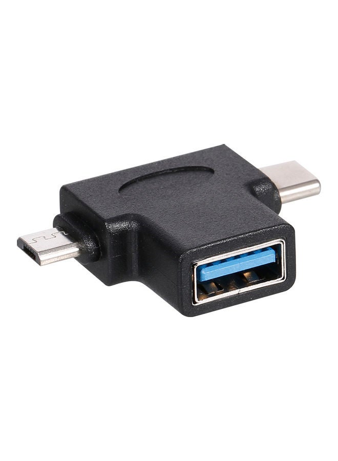 محول OTG من منفذ مايكرو USB إلى Type-C أسود - Image 2
