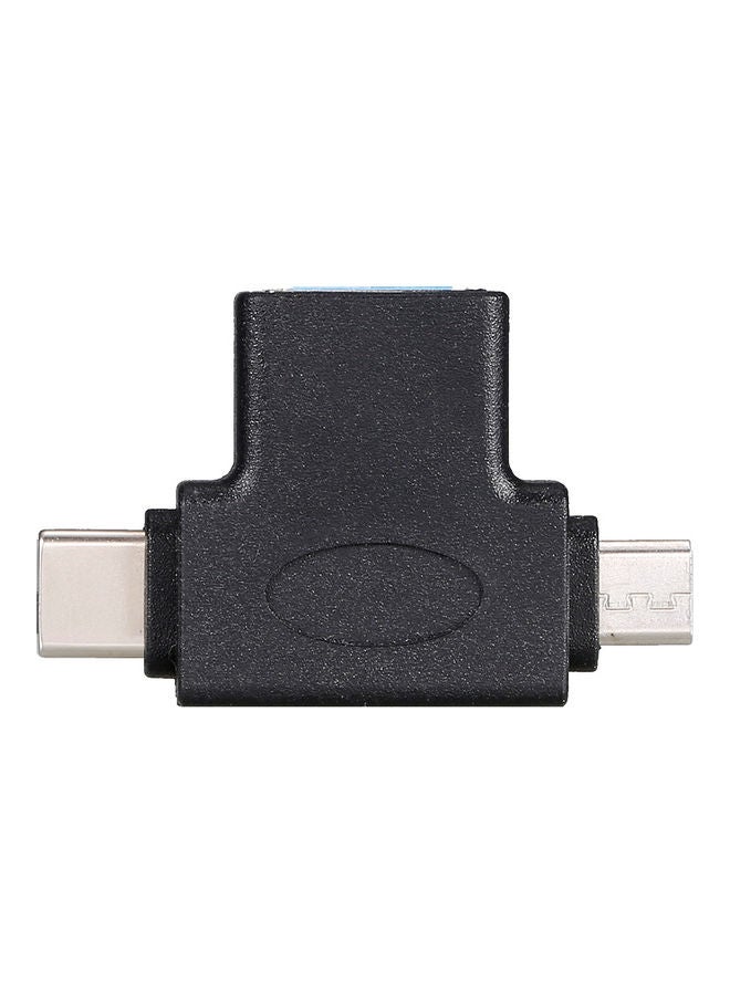 محول OTG من منفذ مايكرو USB إلى Type-C أسود - Image 3