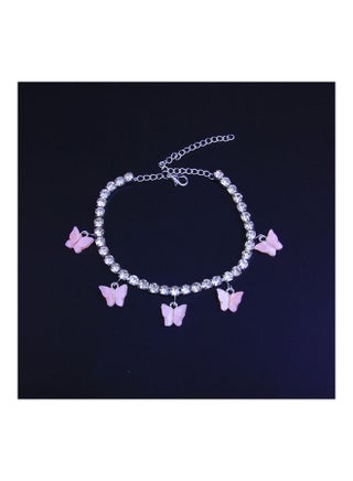 Rhinestone Studded Butterfly Design Anklet - v1615449684/N45111500A_6