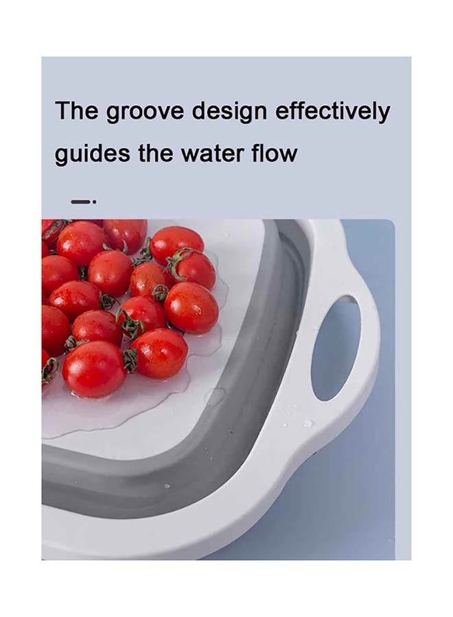 fashionhome - Multi-Functional Foldable Collapsible Cutting Board Grey 40x30x25cm - Image 1