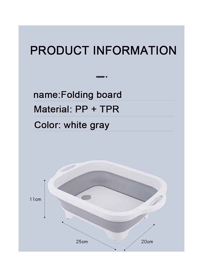 fashionhome - Multi-Functional Foldable Collapsible Cutting Board Grey 40x30x25cm - Image 1