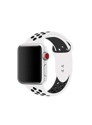 Replacement Band For Apple Watch Series 5/4/3 Sport Edition-42mm and 44mm White/Black - v1615450873/N45072589A_1