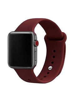 Silicon Sport Replacement Band For Apple Watch All Series Wine Red