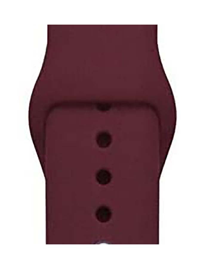 Generic - Silicon Sport Replacement Band For Apple Watch All Series Wine Red - Image 1
