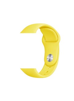 Generic Silicon Sport Replacement Band For Apple Watch All Series Yellow  - Image 2