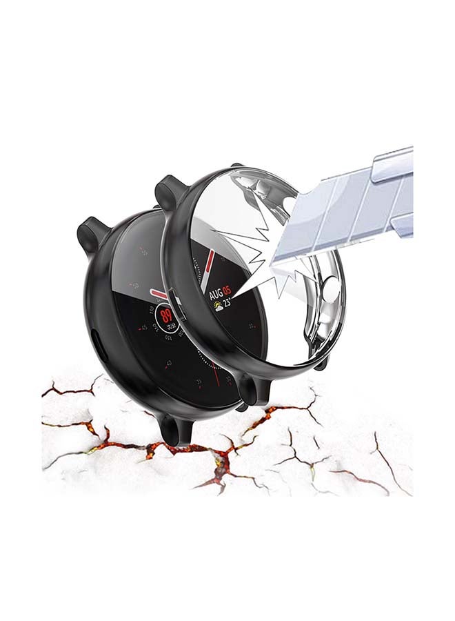 Solid Protective Bumper Case Cover For Samsung Active 2 44mm Black/Clear - Image 2