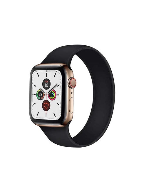 Silicon Solo Loop Replacement Band For Apple Watch All Series Black