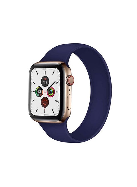 Silicon Solo Loop Replacement Band For Apple Watch All Series Dark Blue