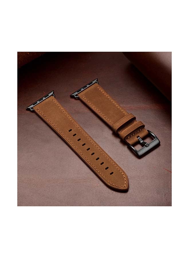 Generic - Leather Replacement Band For Apple Watch All Series Light Brown - Image 1