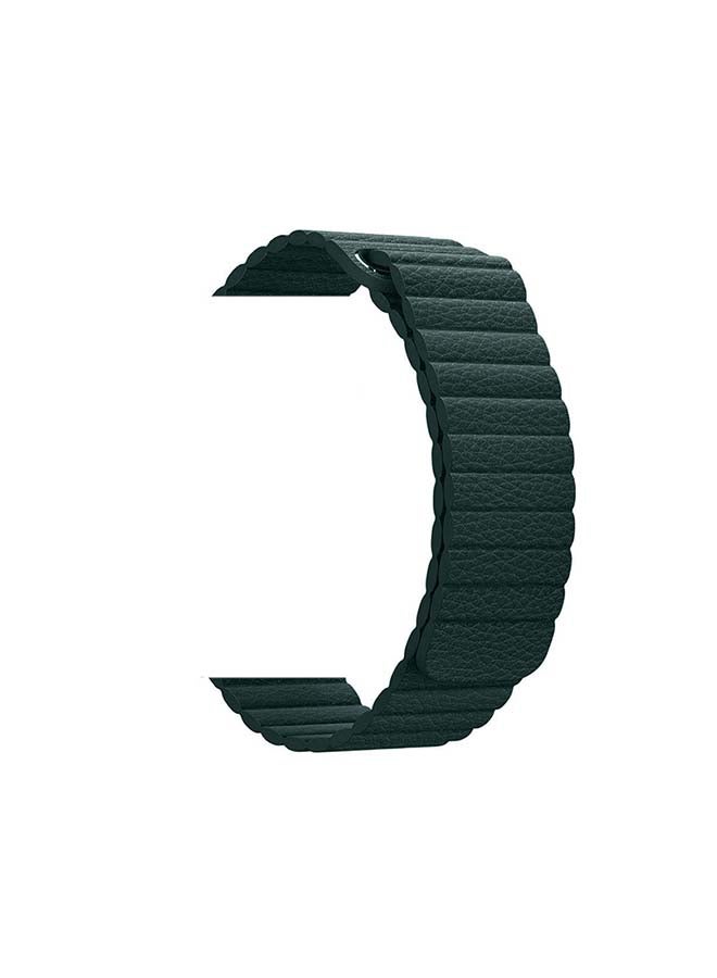 Generic - Leather Loop Replacement Band For Apple Watch All Series Compatible with 49mm/45mm/44mm/42mm Green - Image 1